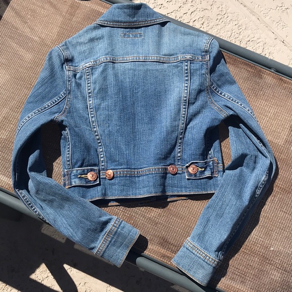 👋Levi’s Denim Cropped Jacket Small - Picture 4 of 8